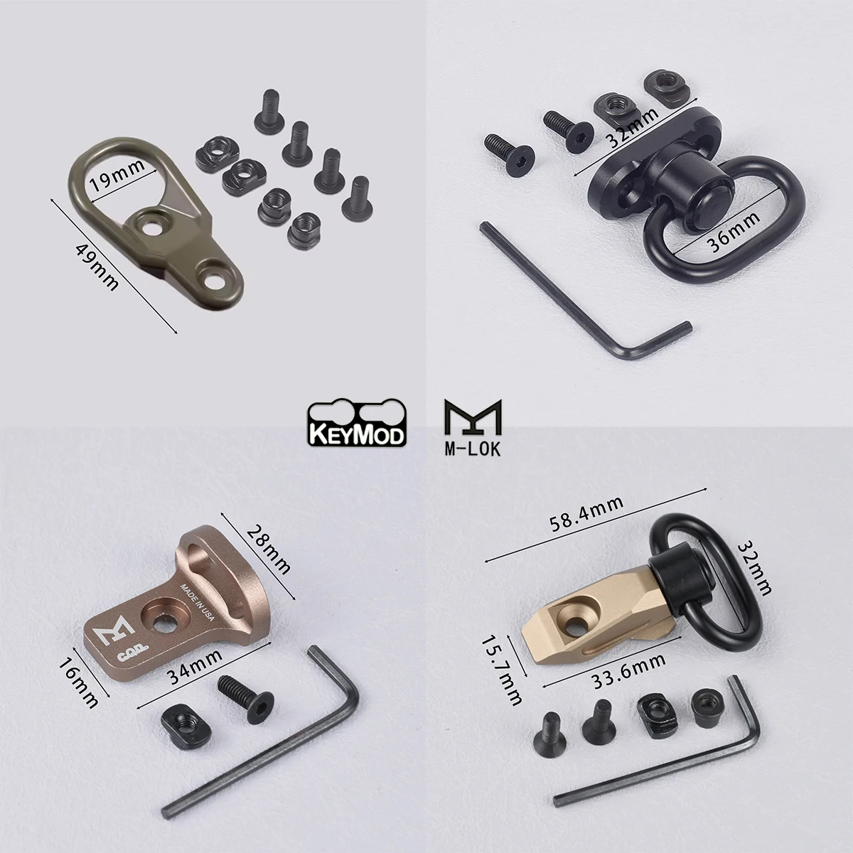 التكتيكية RSA GBB مشبك QD حبال دوارة Mlok نطاق جبل مرفق محول صالح 20 مللي متر السكك الحديدية MLOK KEYMOD الادسنس بندقية الملحقات