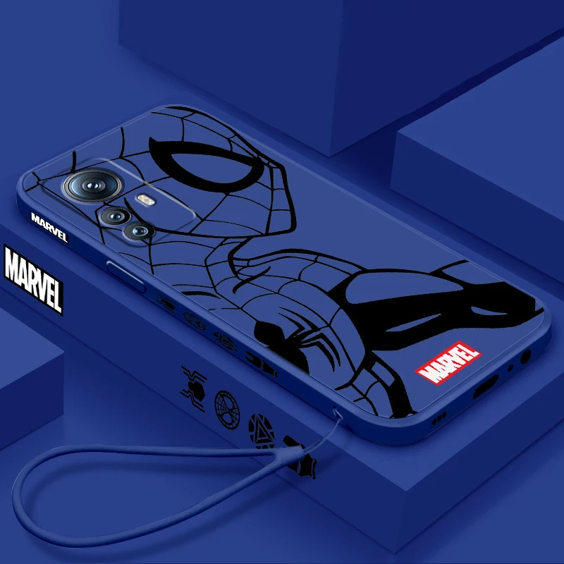 

Marvel SpiderMan Iron Man Art Liquid Left Rope For Xiaomi Mi 14 13T 13 12T 12 11T 11i 11 A3 10T 10 9 Pro Lite Ultra 5G Cover