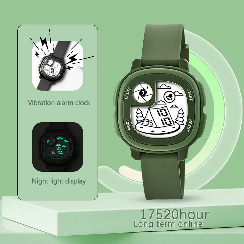 Будильник, светящиеся водонепроницаемые многофункциональные электронные часы для студентов и детей Часы для детей