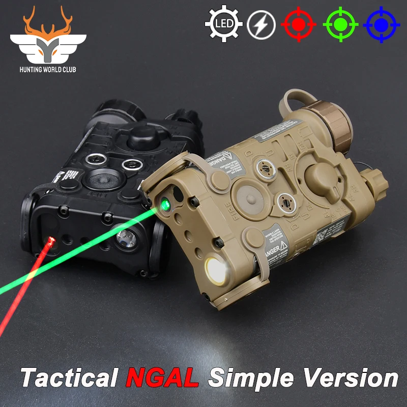 

WADSN Tactical Airsoft NGAL Red Dot Green Blue Indicator LED Scout Light Fit 20mm Rail Hunting Weapon Gun Laser Surefir M300M600
