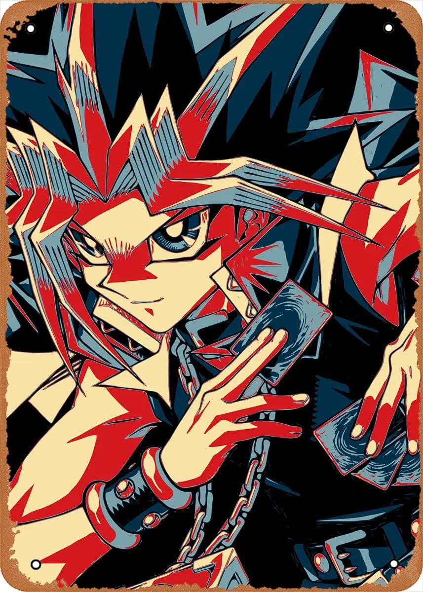 Metal Sign - Anime Pop Art Yami Yugi - 8X12 Inch Vintage Look Tin Sign,Bar, Man CAVE Art Wall Decoration.