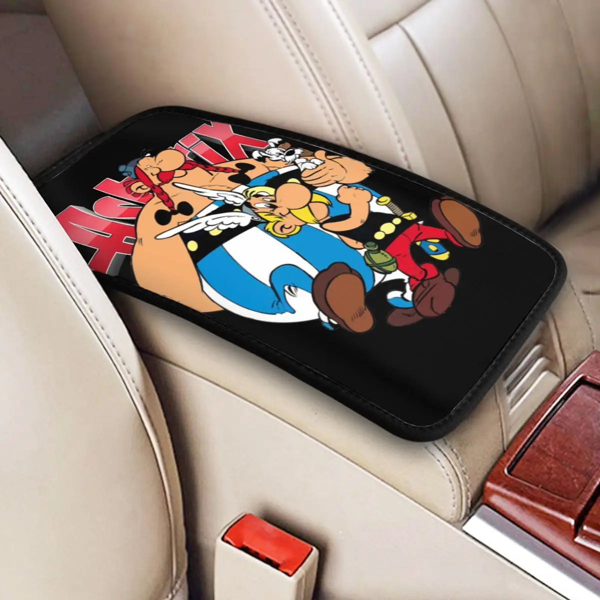 Asterix And Obelix Center Console Protective Cushion Pad for Cars Car Interior Cushion Armrest Cover Mat Automobiles Armrest Pad