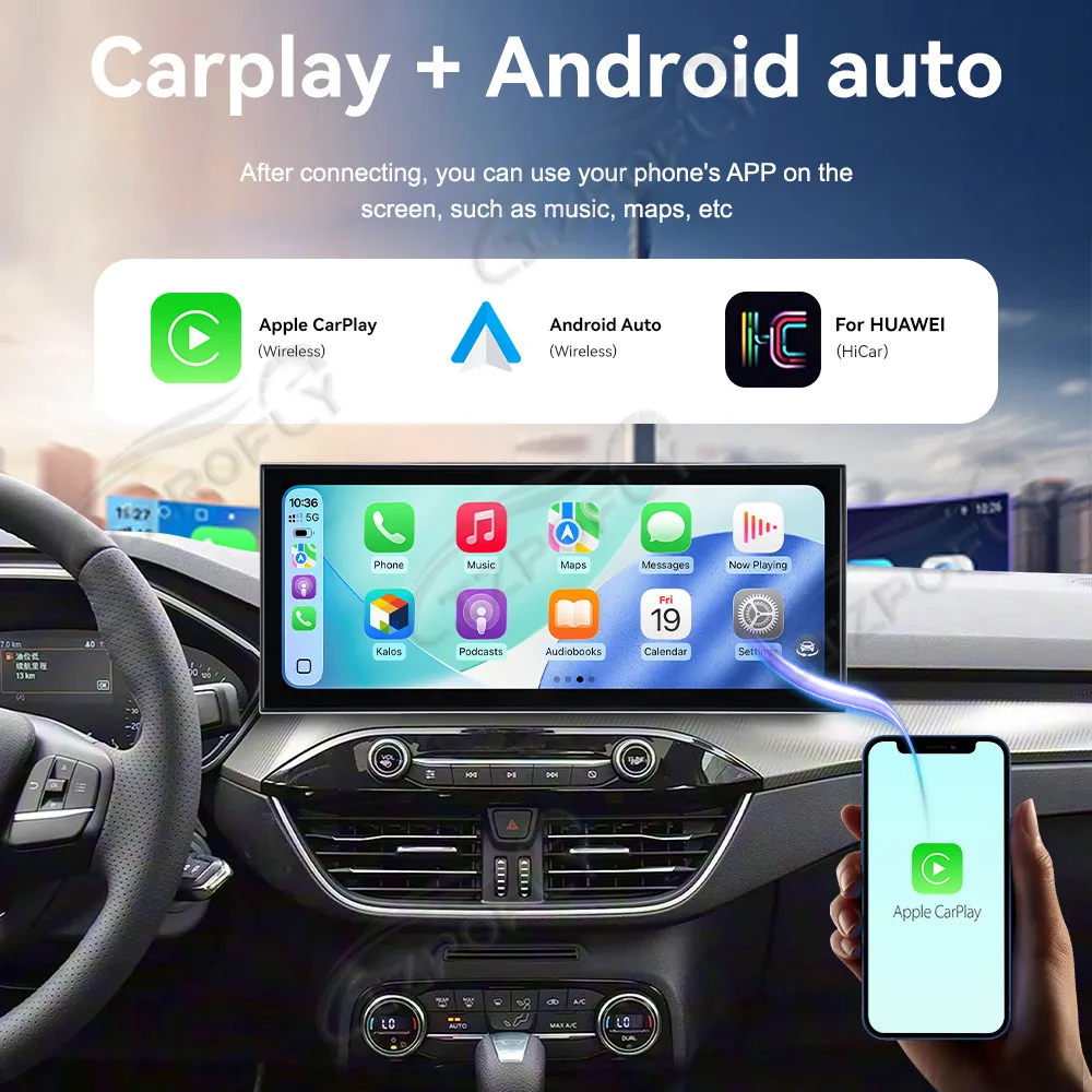 

Автомобильный радиоприемник Carplay 15,8 дюйма с сенсорным экраном для Ford Focus 2019-2022 Android15, GPS-навигация, мультимедийный плеер, головное устройство, авто
