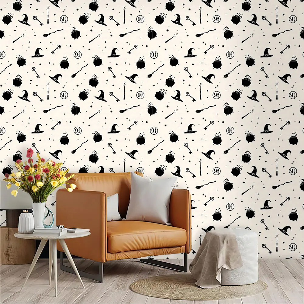 Cartoon Magic World Print Wallpaper Roll Repeating Soccer Print Wall Decor Teen Boys Bedroom Sports Fan Room Decor