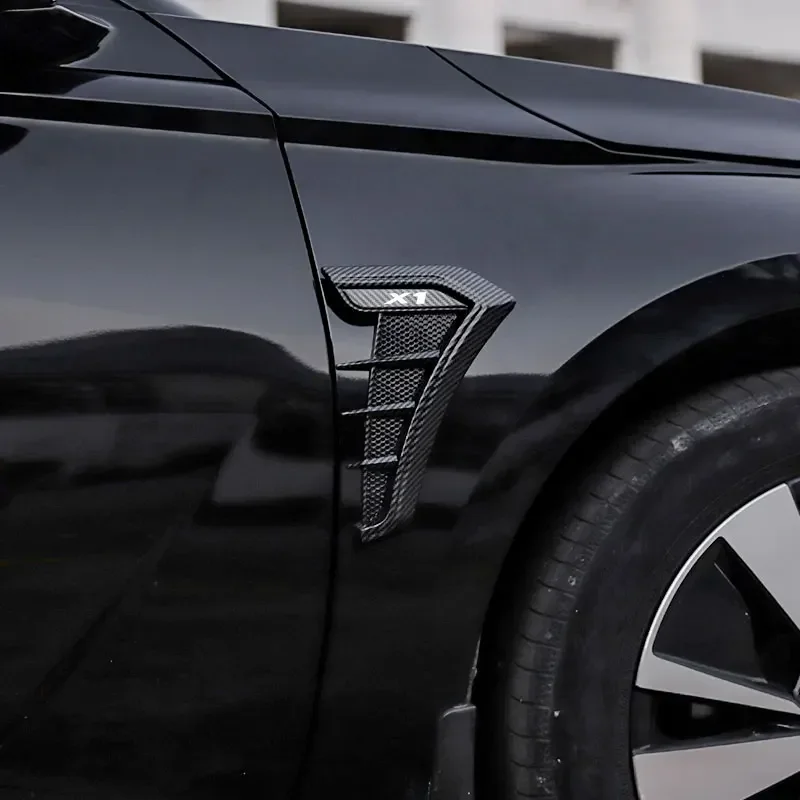 لسيارات BMW X1 اكسسوارات السيارات الكربون الأسود سيارة درابزين فتحات جانبية تدفق الهواء كمية ثقب مصبغة غطاء ملصق #4