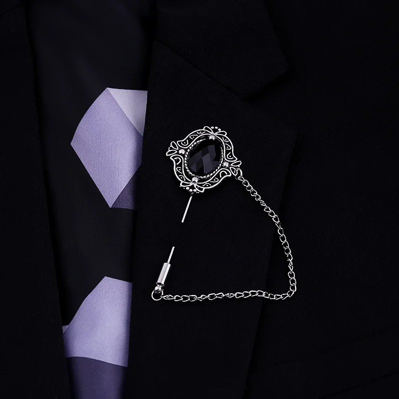 Z109 Korean Version Retro Diamond-encrusted Brooch Men's Small Suit Insert Brooch Jewelry jewelry pride Luxury Jewelry Fashion