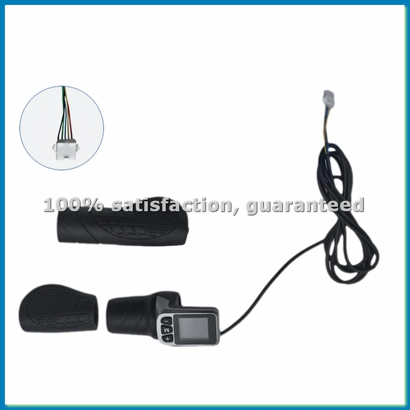 124DX LCD Display Panel Throttle Grip Set Electric Bike Scooter Twist Half Throttle Grip with LCD Panel-A69M