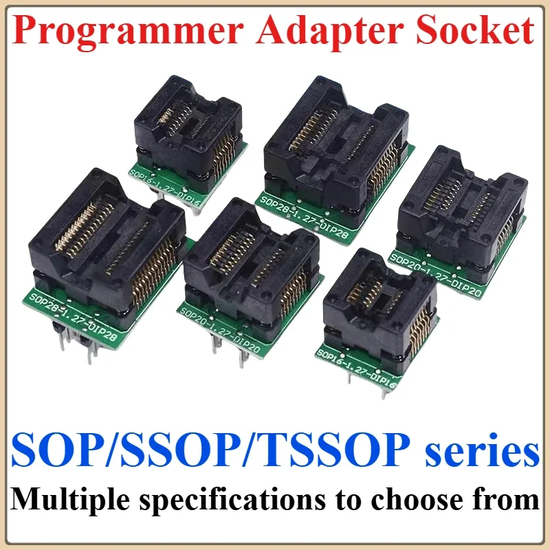 SOP8/SOP14/SOP16/SOP20/SOP28/TSSOP8/TSSOP16/TSSOP20/TSSOP28 TO DIP Programmer Adapter Socket 150MIL 208MIL 300MIL 173MIL DIP8 28