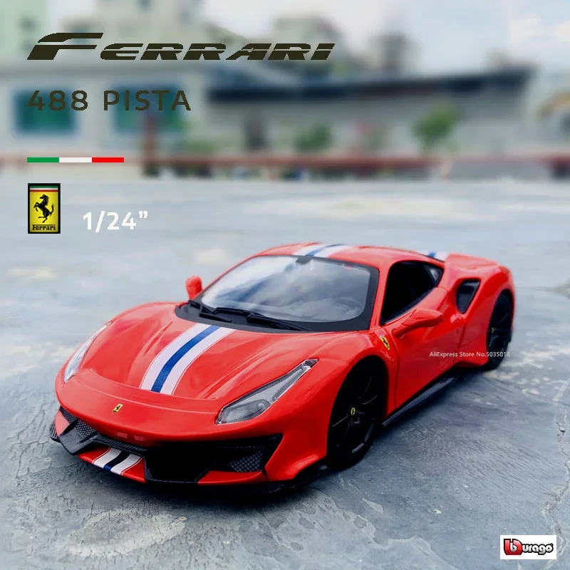 Bburago 1:24 Ferrari 488 pista Car Model Die-casting Metal Model Children Toy Boyfriend Gift Simulated Alloy Car Collection B481