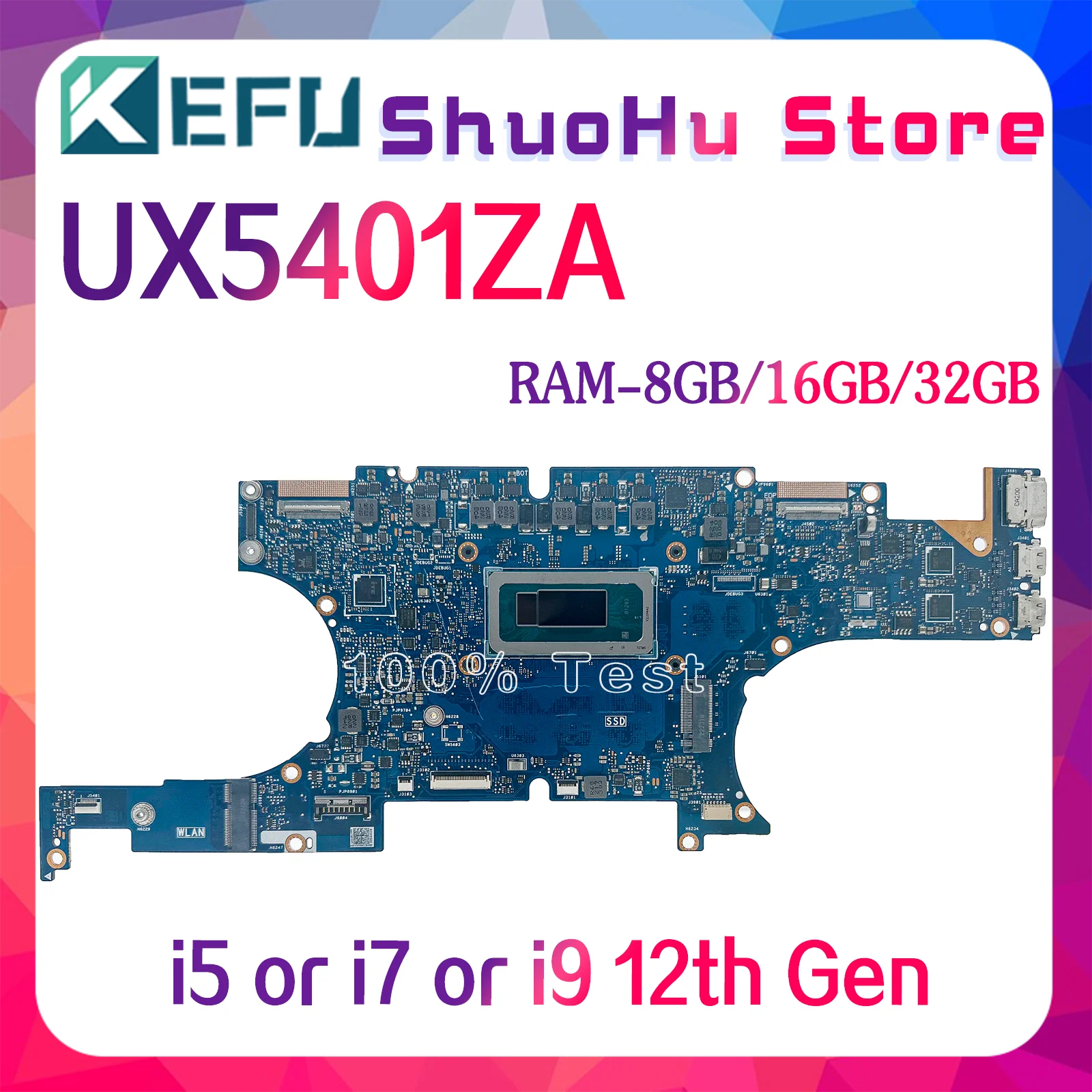 

KEFU UX5401ZA Mainboard For ASUS UX5401 UX5401Z BX5401ZA RX5401ZA BX5401Z RX5401Z Laptop Motherboard i5 i7 i9 12th Gen