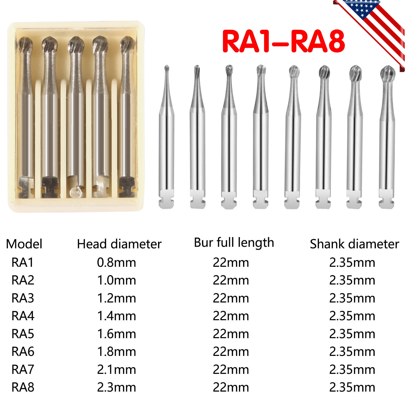 Dental Tungsten Steel Carbide Burs FG/Endo/FGXL/RA for High/Low Speed Handpiece Tungsten steel Dental Lab Or Clinic Use