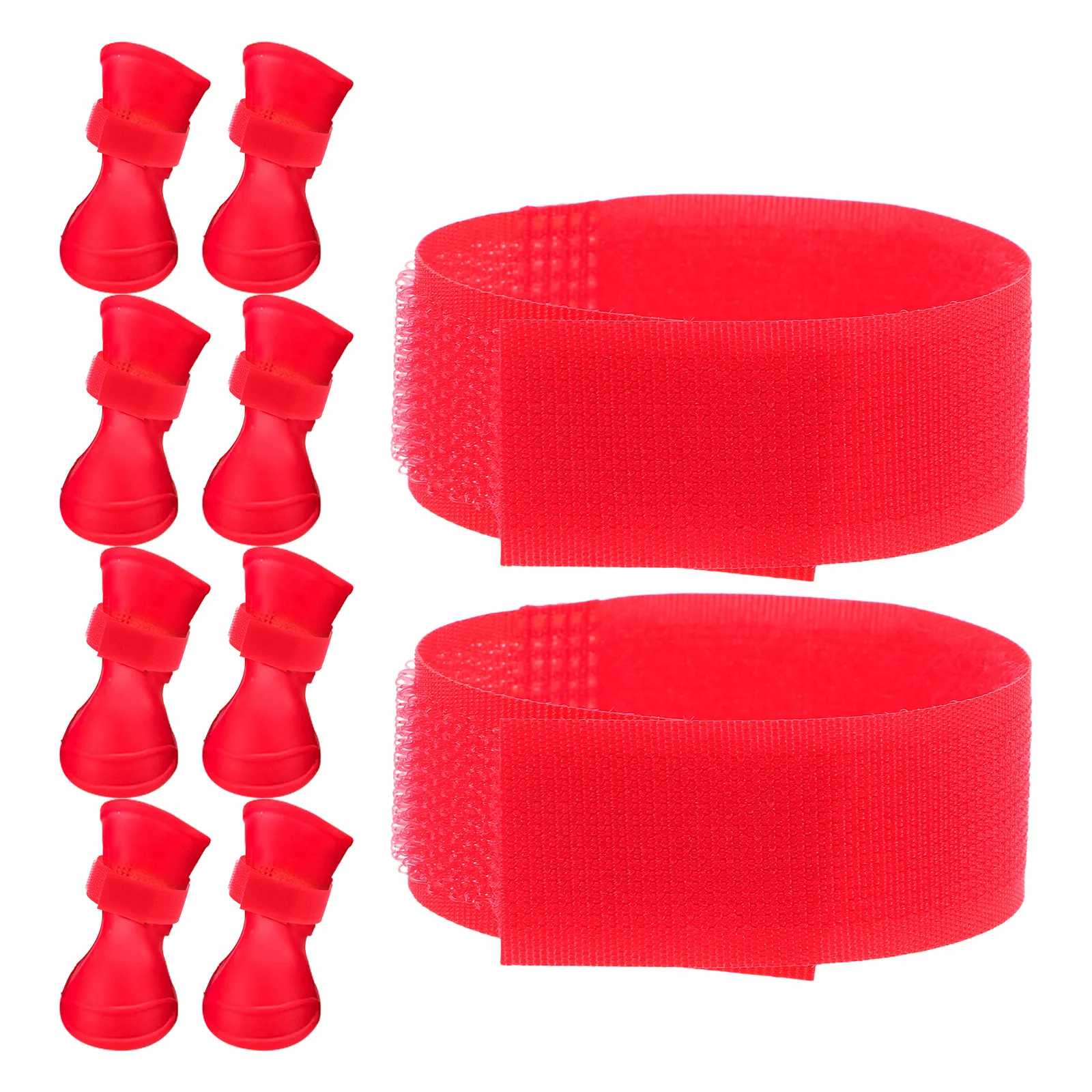 10 Pcs Paw Doggie Sock Holders Canine Bootie Footwear Fasteners Red Anti Slip Straps
