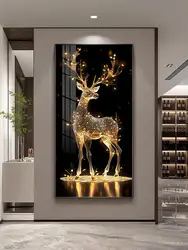 Lámpara de pared de porcelana de cristal Led de ciervo, arte de pared, electrodoméstico, decoración de habitación, arte de mesa, Mural, pasillo, restaurante, lámpara Interior