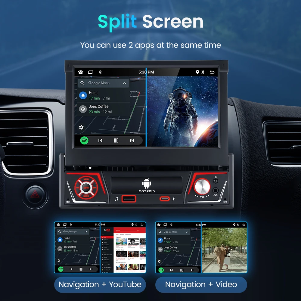 Uniwersalne Radio samochodowe Carplay Android Auto 1 Din z 7 \