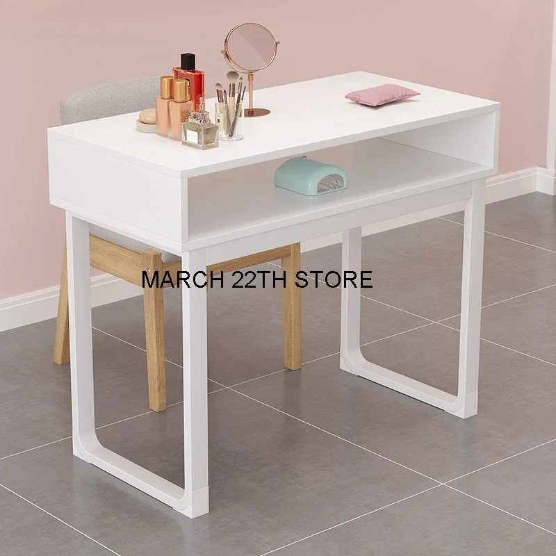 Wood Desk Manicure Nail Tables Makeup Professional White Modern Nail Tables Living Room Mesa Manicura Salon Furniture MR50NT