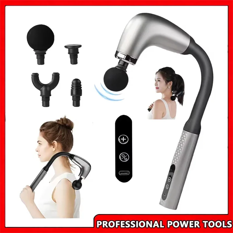 

Fascia Gun Upper Lower Back Muscle Relaxation Self-assist Massage Extended Handle Elbow for Deeper Tissue Percussion Therapy