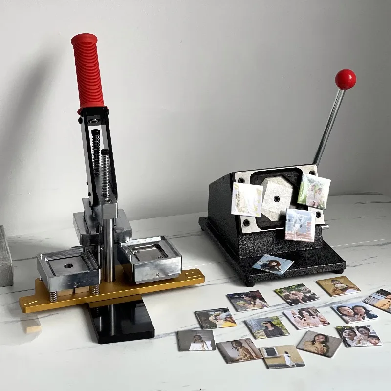 

80X53mm Magnet Making Machine 50*50 Square Fridge Magnet Making Machine Hand Press 63.5X63.5mm Magnetic Machine Photo