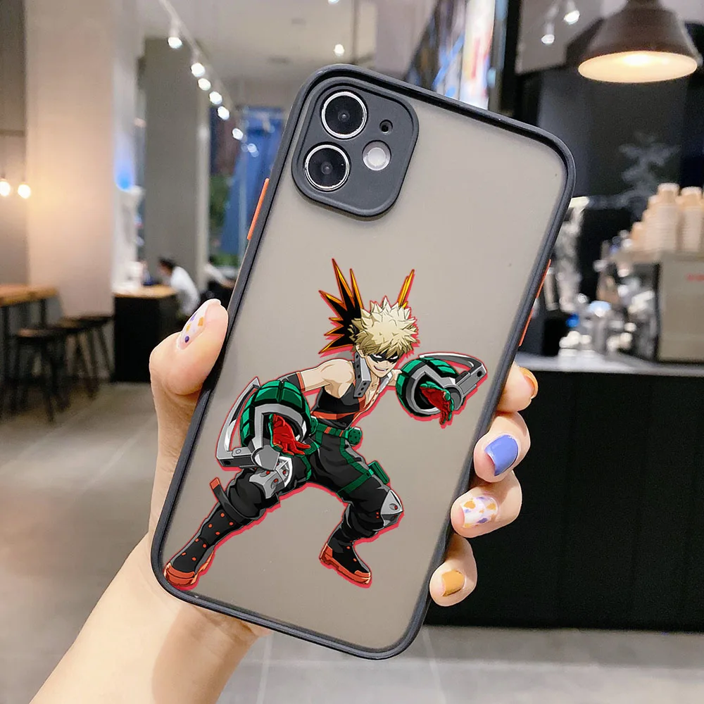 Matte Phone Case for iphone 16 14 13 15 Pro Max 8 7 Plus 12 11 Mini XR XS SE My Hero Academia Asui-Tsuyu Transparent Cases Funda