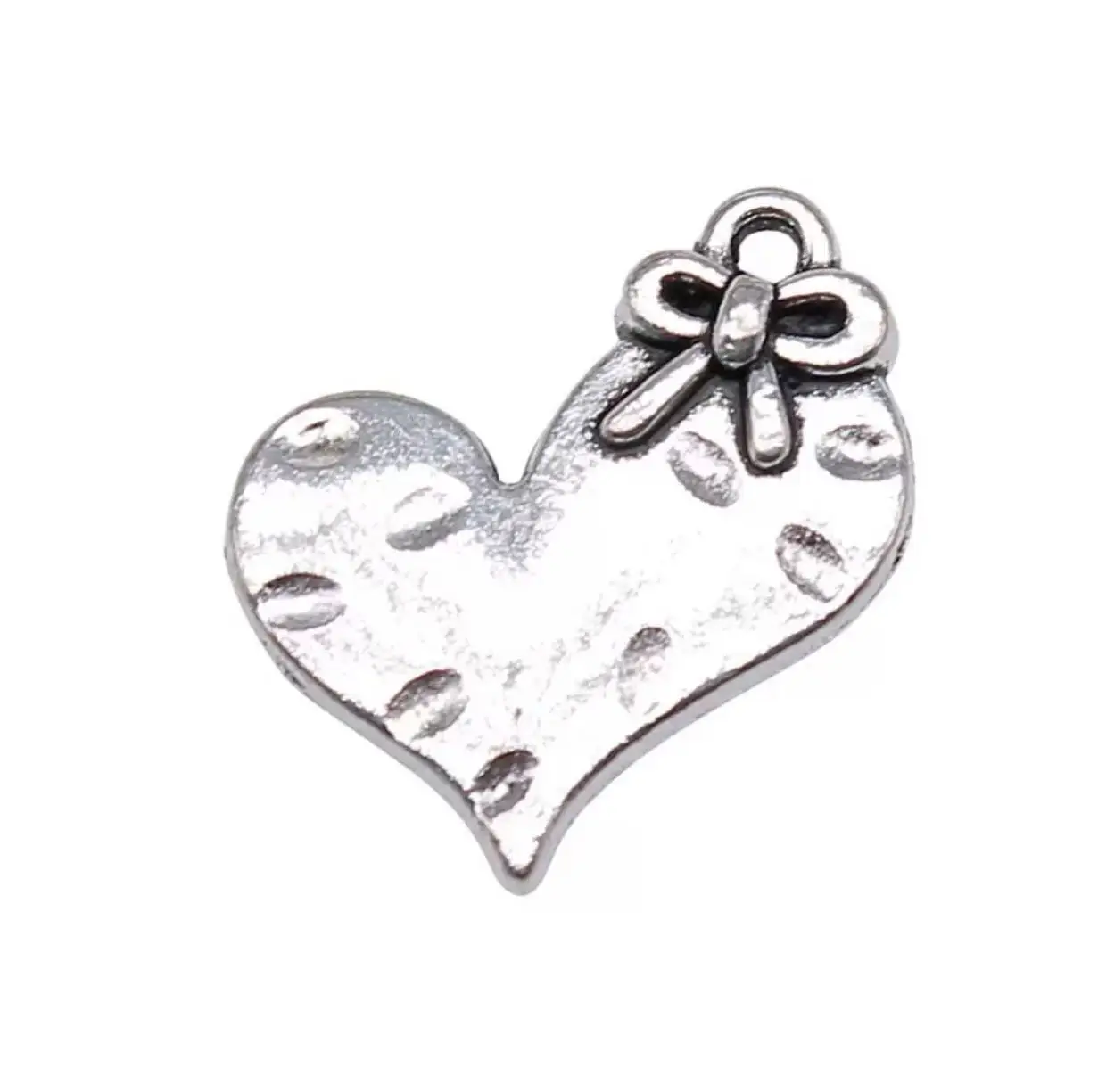 

10pcs 23*21mm Lovely heart shaped with bowknot design pendants for jewelry handmade HW3067