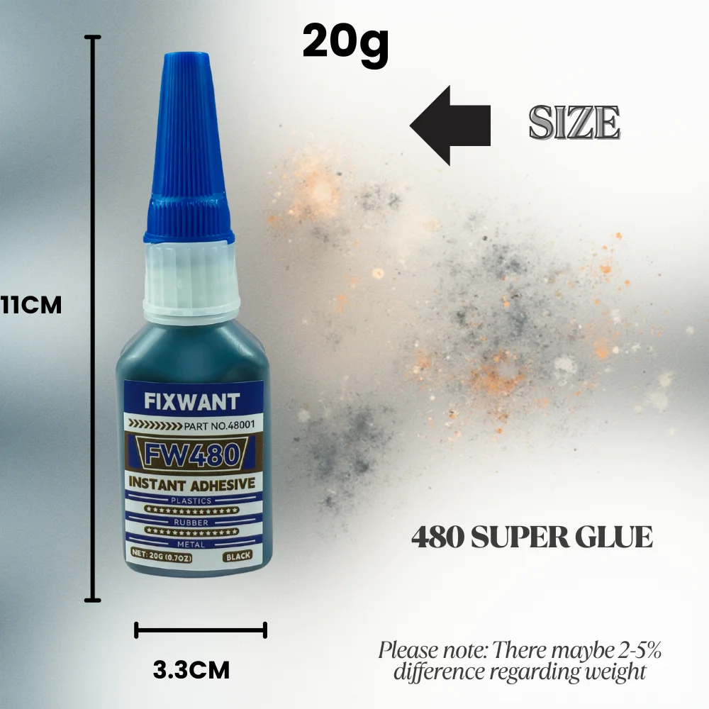 480 Black Super Glue, Quick-Bondig Adhesive Leather Rubber Wood Metal Strong Liquid Glue for Rubber Including EPDM