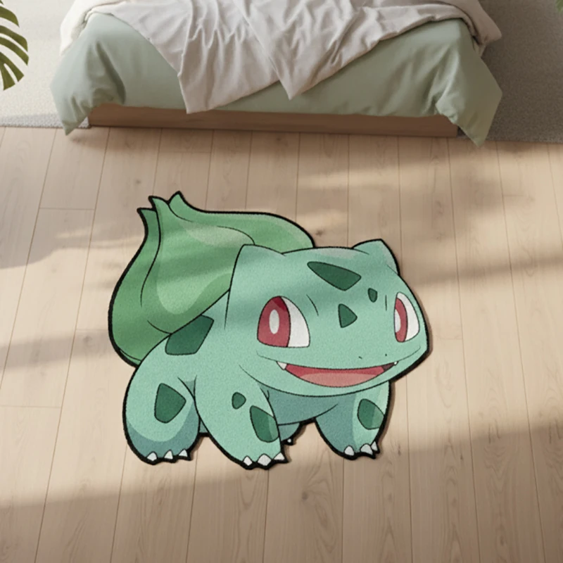 أنيمي البوكيمون Bulbasaur تصميم البساط غرفة نوم غرفة المعيشة غرفة الطفل عدم الانزلاق الزخرفية الكلمة حصيرة جمع هدية عيد ميلاد السجاد