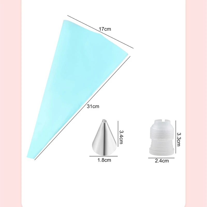 Cake Decorating Tool Set Silicone Pastry Bags DIY Cake Icing Piping Stainless Nozzle Reusable Cream Decorating Mouth Baking Tool