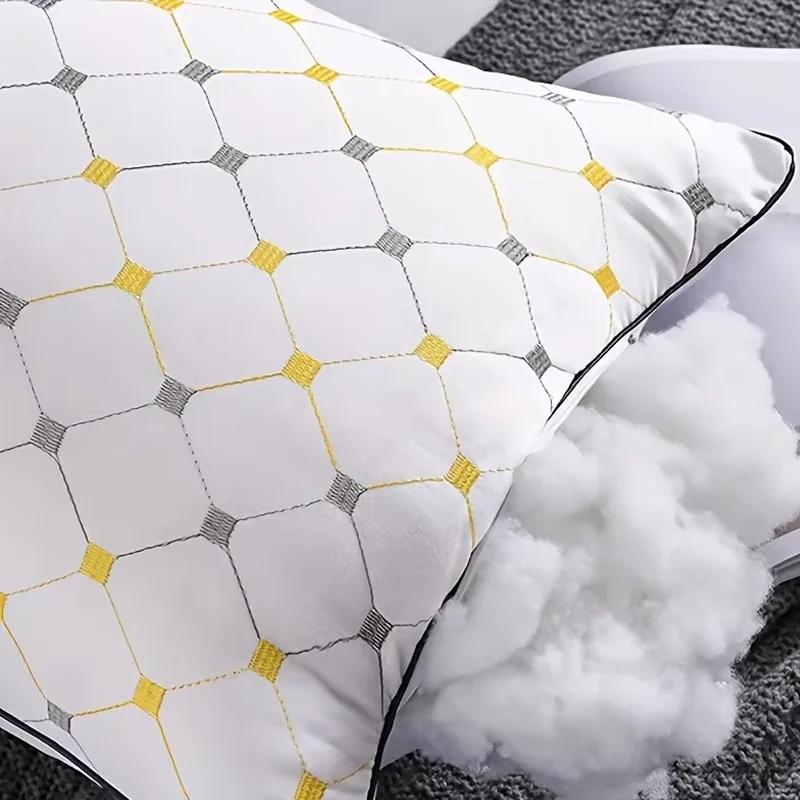 حشوة وسادة من البوليستر للبالغين - للاستخدام المنزلي في الفندق، وسادة متينة مستطيلة بيضاء ناعمة للنوم والمنزل