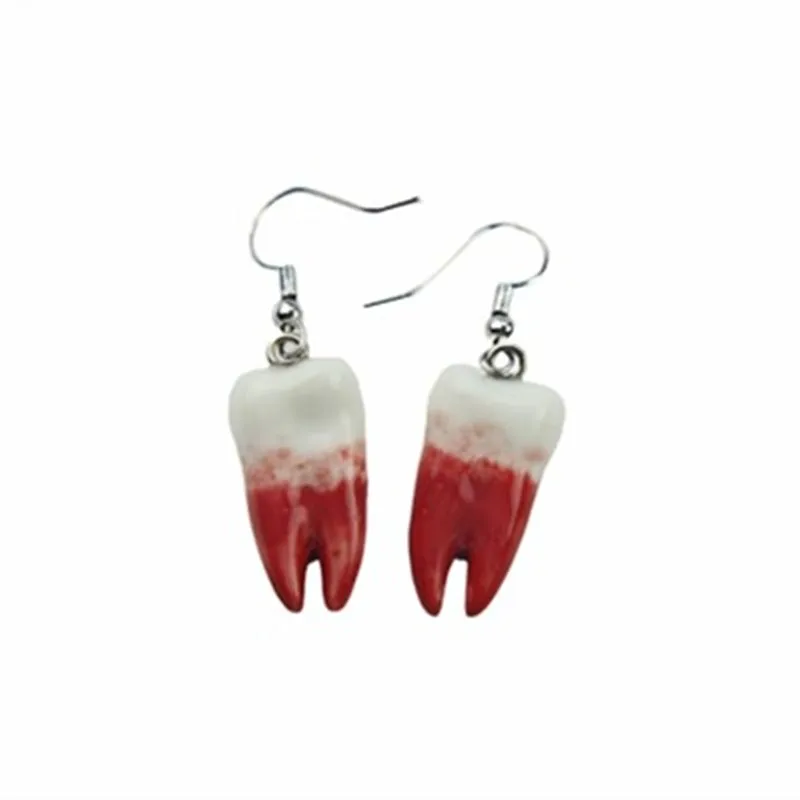 Jewelry China Hand-painted Ceramic earrings Creative Tooth Personality designer for women Personality gift Stud Earrings