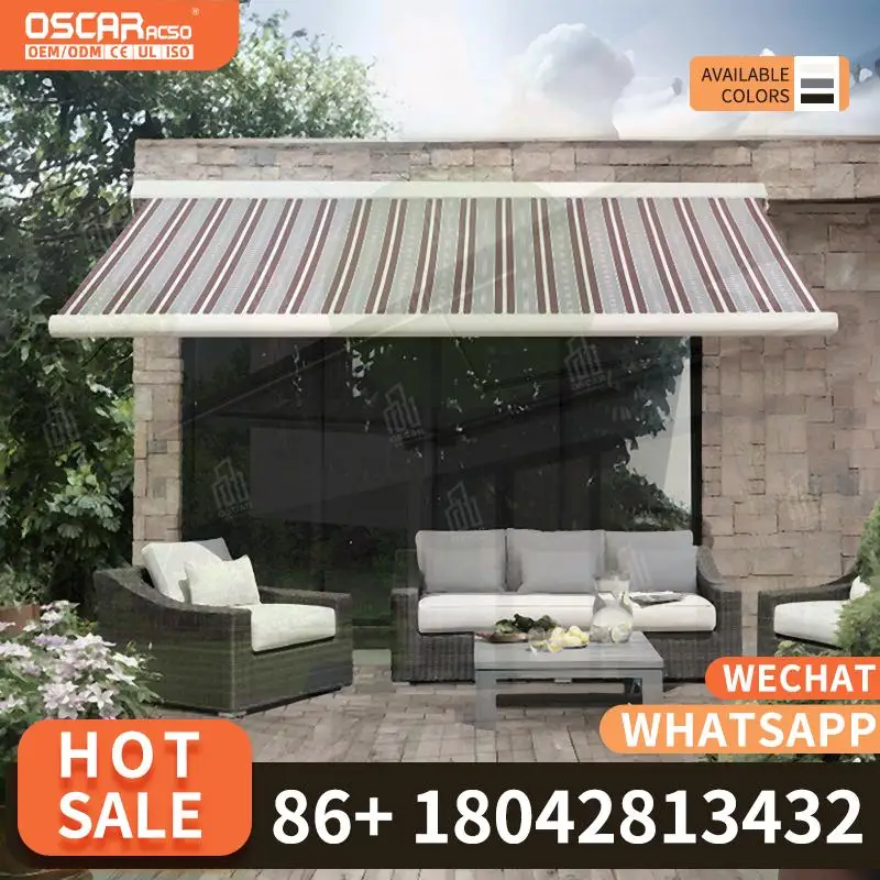 

Electric Retractable Outdoor Canopy Folding Arm Awning for Balcony Patio Garden Retractable Awning
