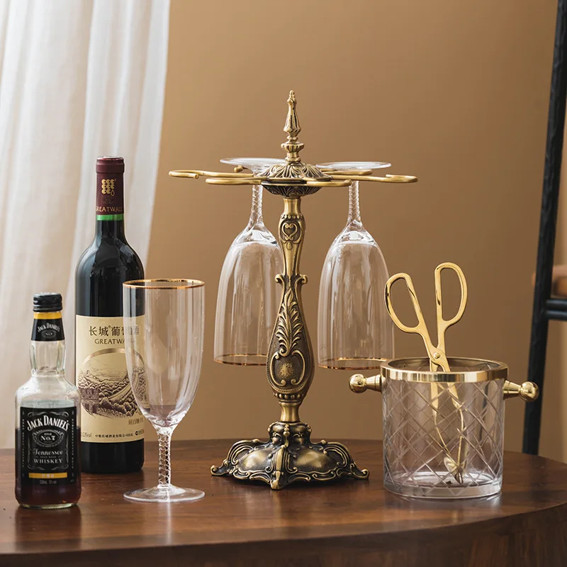 High-grade light luxury red wine glass holder, living room dining cabinet, bar counter, upside down wine glass holder, storage r