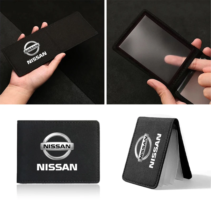 Car Interior Driver License Holder Credit Card Protective Cover For Nissan Rogue Pathfinder X-Trail GTR Note Qashqai Juke Patrol