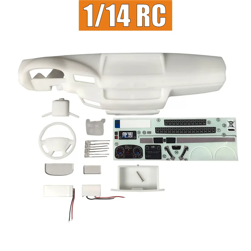 1/14 Plastic Simulation Left Peptide Right Peptide Interior LED Interior for 1/14 Tamiya RC Truck MAN TGX 56325