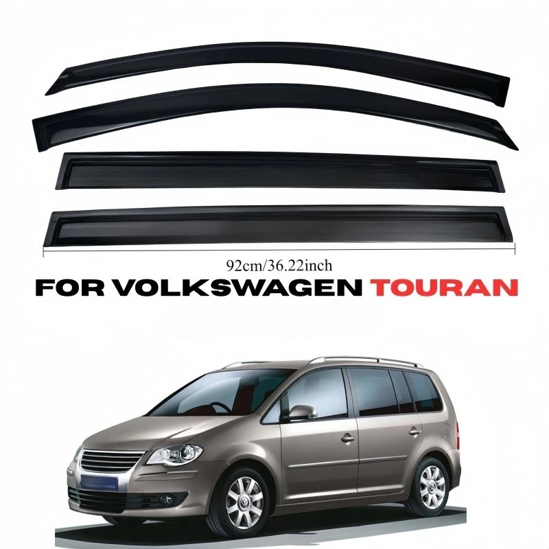 Car Side Window Wind Deflectors Rain Guards for VW Touran 5-Seat 2006-2015 Double Cab Weathershield Sun Visor