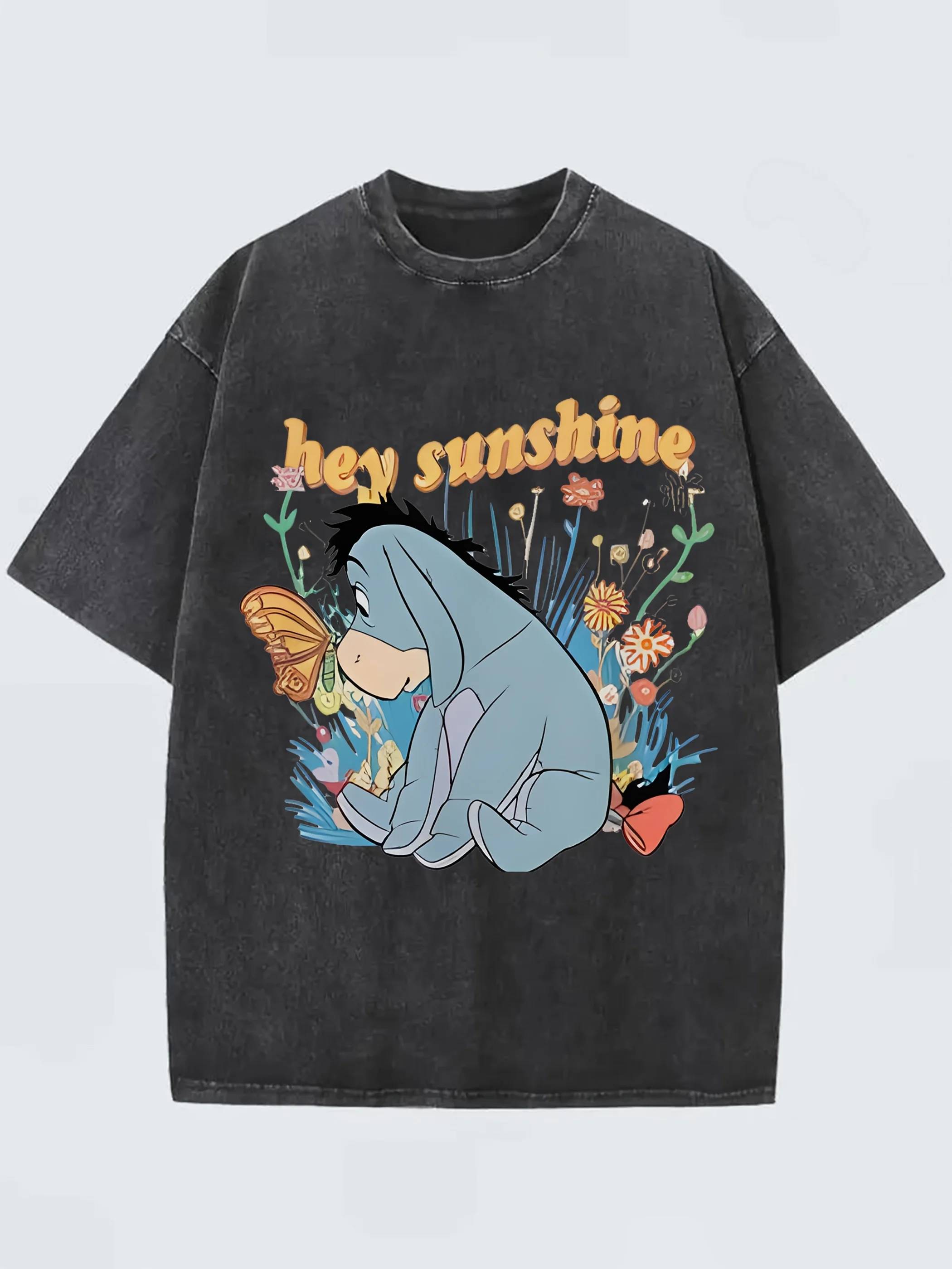 

Disney Winnie the Pooh - Футболка Eeyore Hey Sunshine унисекс, винтажная футболка Four Seasons, 230 г, утолщенная хлопковая футболка