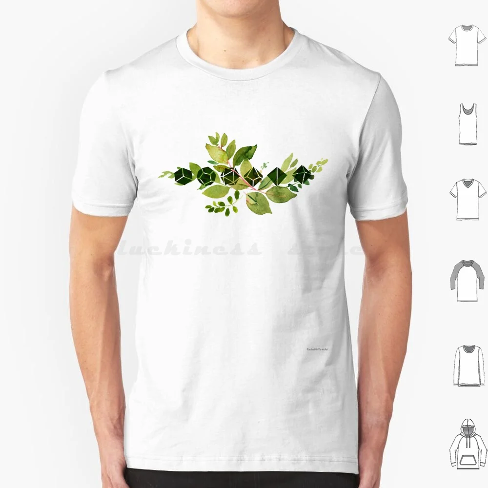 Green Leaves & Dice T Shirt Men Women Kids 6Xl And Dnd D D Rpg Dice D20 Dm Master Fantasy Rpg Ttrpg Dragon Gaming Nerd Roleplay