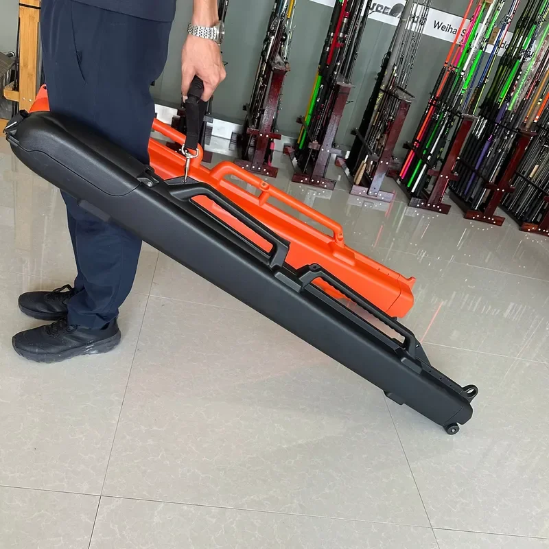 SEEHOO 2.4M Telescopic Hard Fishing Rod Tube Adjustable Length Protective Case Durable Shell Storage Box for Anglers Gear
