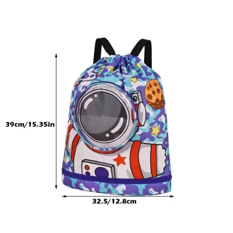 Cartoon Unicorn Kids Swimming Bag for Beach Pool Shoe Compartment Backpack Travel Waterproof Storage Bag for Boys & Girls