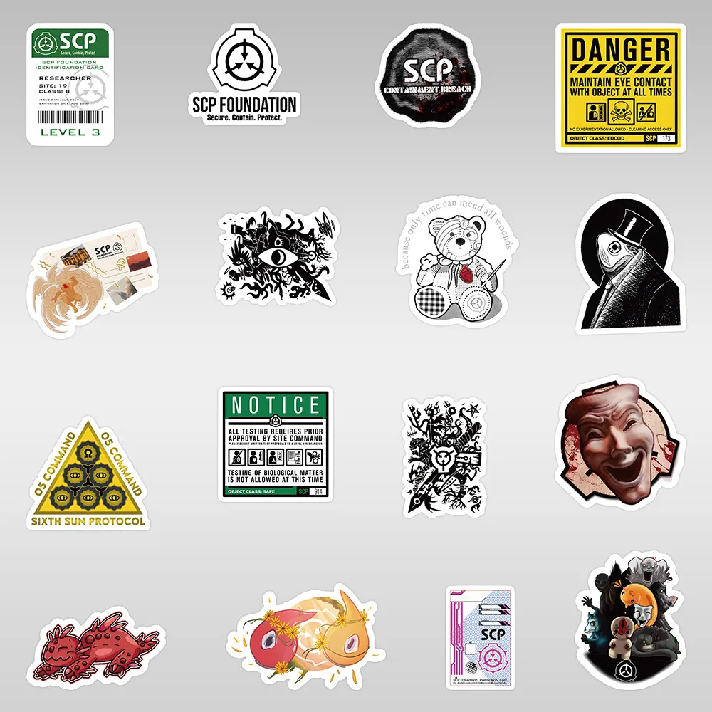 ​ مجموعة ملصقات فتحة SCP مكونة من 60 ورقة - شارات غامضة قابلة للإزالة للمخططين والحرف اليدوية (وثيقة مصممة) (متجر عوالم الرسوم المتحركة)