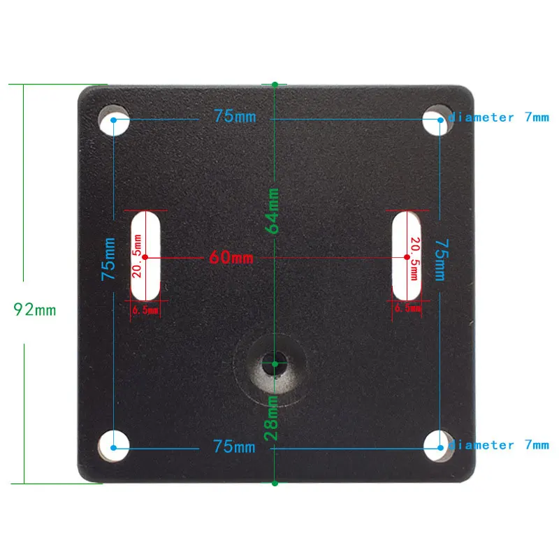1.5 بوصة 75x75 مللي متر VESA جبل متوسطة الحجم مربع الكرة قاعدة حامل تلفاز 38 مللي متر الكرة محول VESA لوحة جبل رام للشاشة