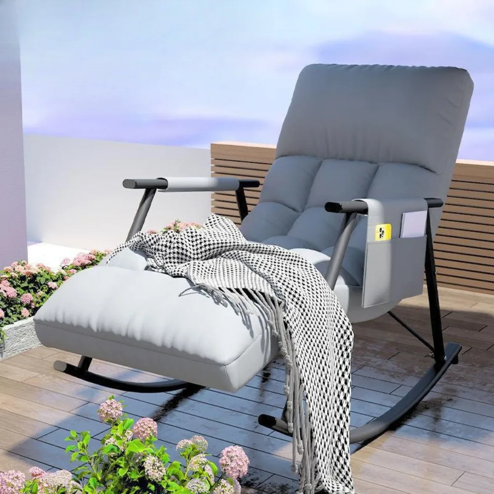 Nordic Relaxing Chair Balcony Leisure Chaise Lounges Adjustable Angle Living Room Rocking Chair Ergonomics Home Furniture