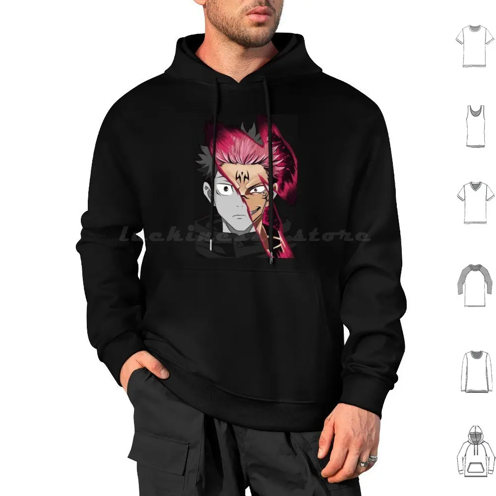 Sukuna Hoodies Long Sleeve Sukuna Anime Jujutsu Kaisen Jujutsu Manga Megumi Kaisen Fushiguro Gojo Satoru Jjk Itadori