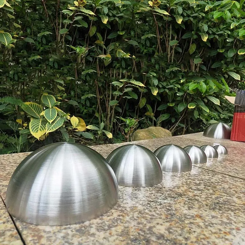 Diameter51cm-60cm Wire drawing stainless steel brushed matte indoor and outdoor hollow decorated semi-spherical steel pipe head