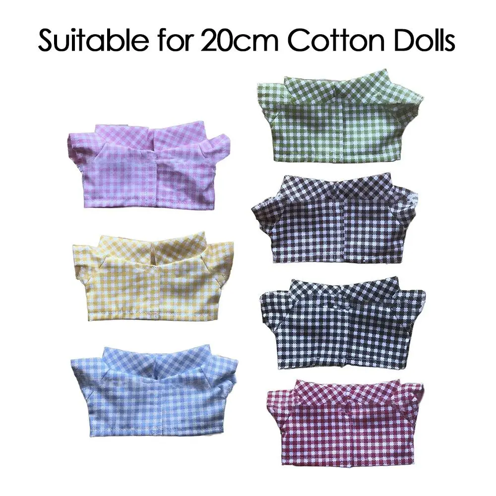For 20cm Idol  Doll Clothes Accessories Striped Short Sleeve Cotton Stuffed Doll Shirt Top Blouse T-shirt Kids Toy Gift