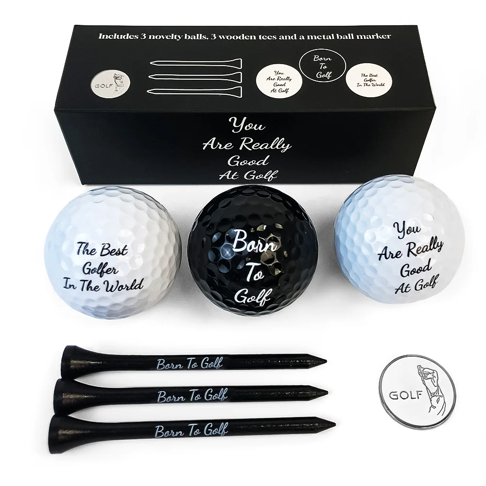 

Funny Golf Gifts Set for Men Novelty Golf Gift Included 3 Golf Balls + 3 Golf Tees + 1 Ball Marker Perfect Golfer Gift