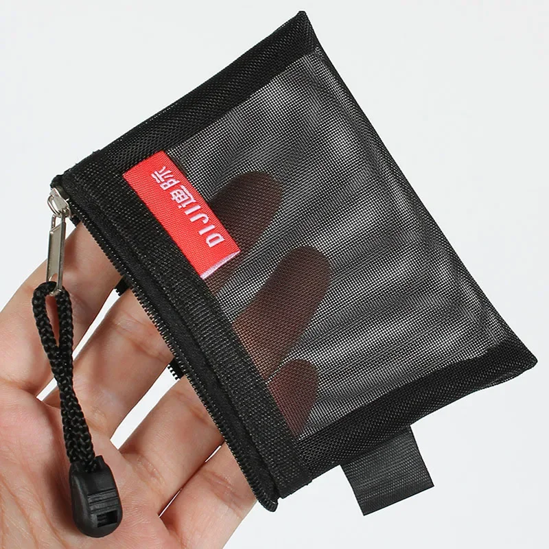 Mini Clear Mesh Zipper Storage Pouch, Portable Card Organizer Bag for Bank Cards ID Cards and Small Documents
