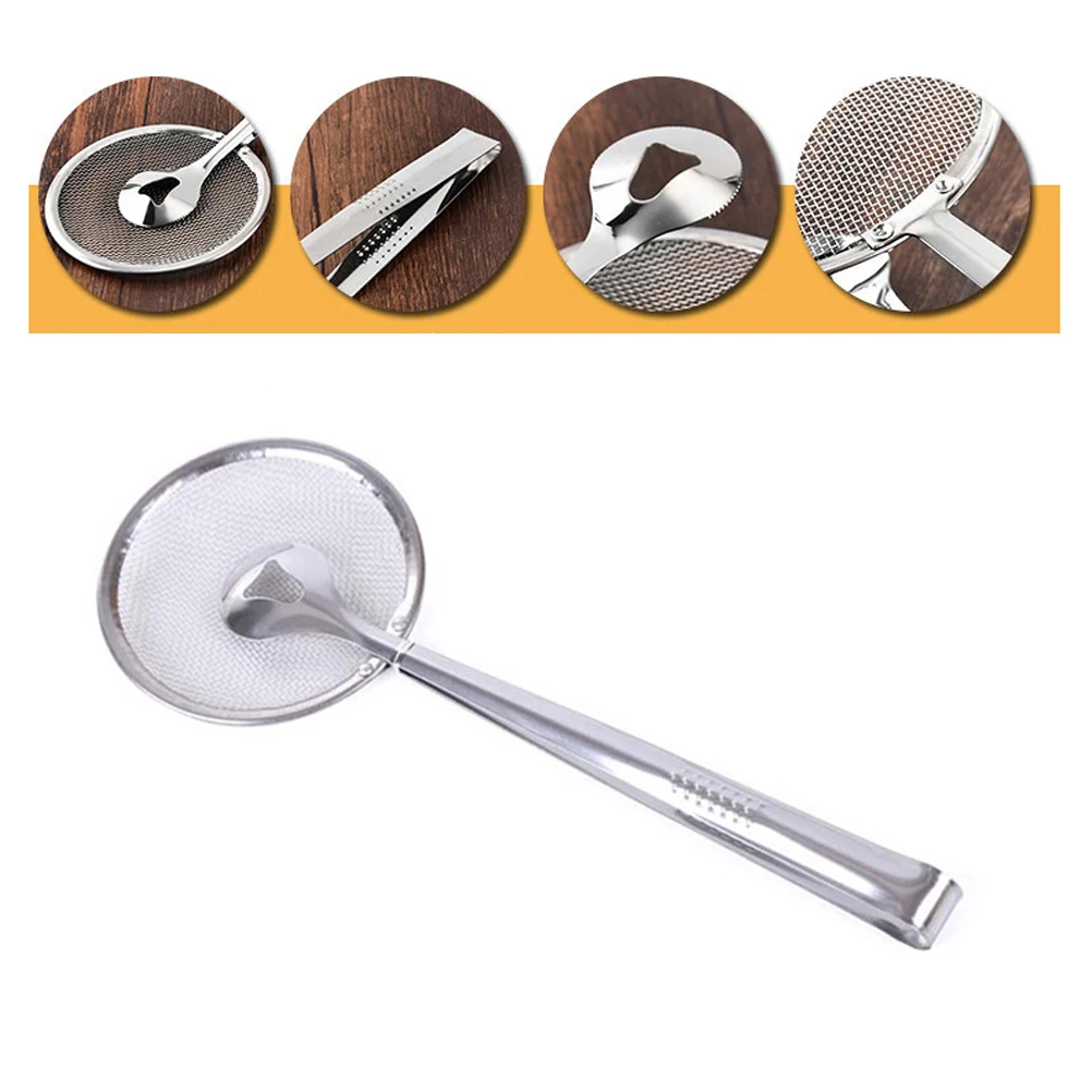 

Stainless Steel Filter Spoon Clip 29CM Sieve Strainer Oil Frying Food Kitchen Tool Salad BBQ Cooking Bread Cake