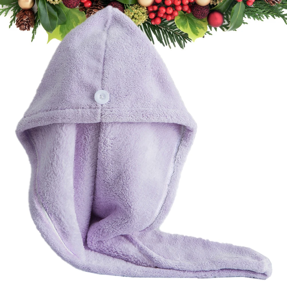 

Microfiber Hair Turban Wrap for Women Quick Drying Shower Cap Towel Coral Cute Bag