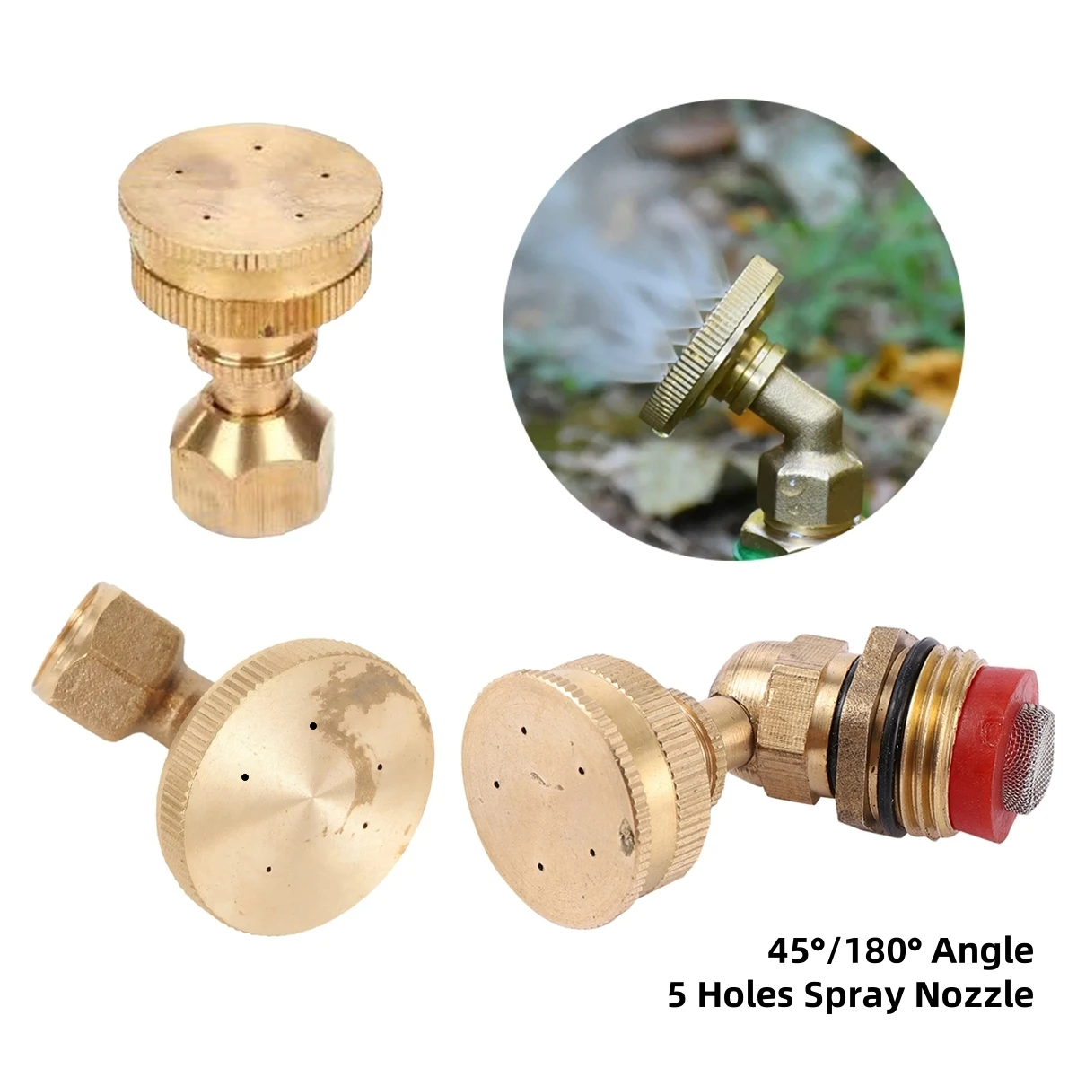 M14 Adjustable 5-Hole Brass Sprayer Nozzle Garden Greenhouse Irrigation Humidification Pesticide Spraying Misting Sprinkler Head