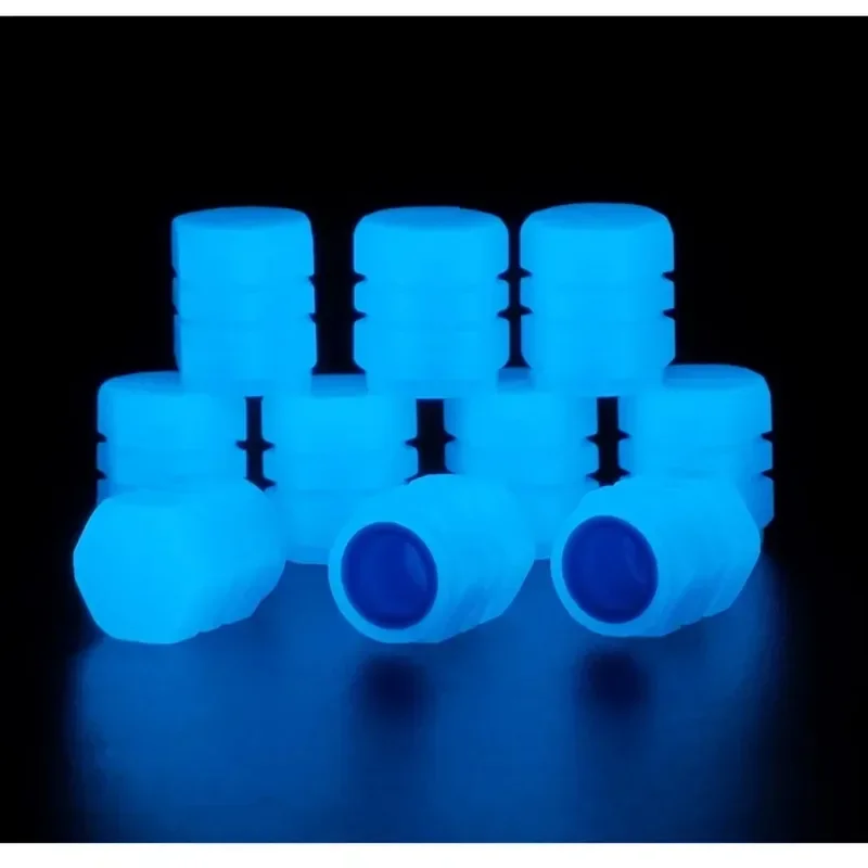 Luminous Valve Caps Fluorescent Night Glowing Car Motorcycle Bicycle Bike Wheel Tyre Hub Luminous Valve Stem Caps Decors