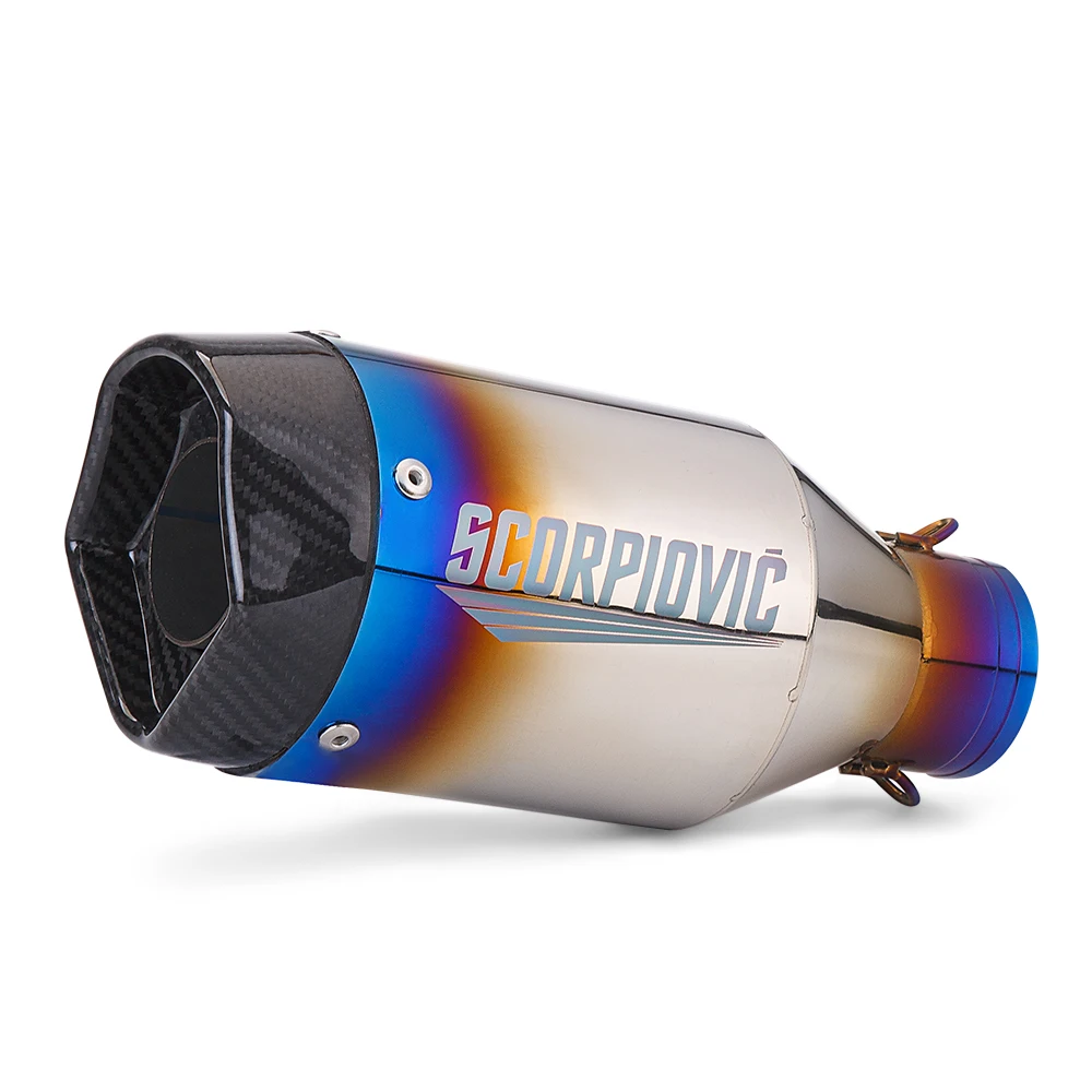 Universal Motorcycle Exhaust Pipe Muffler, for Z1000, zx6r, r6, cbr600, z400, SC1R design, 51mm